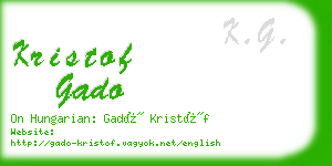 kristof gado business card